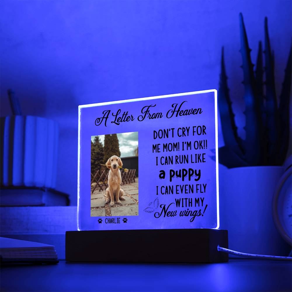 A Letter From Heaven - Dog Memorial Plaque