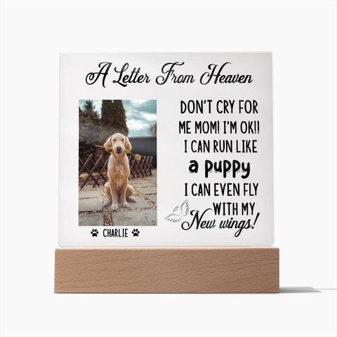 A Letter From Heaven - Dog Memorial Plaque