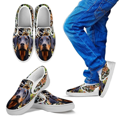 Amazing Doberman Pinscher Dog Print Slip Ons For Kids-Express Shipping