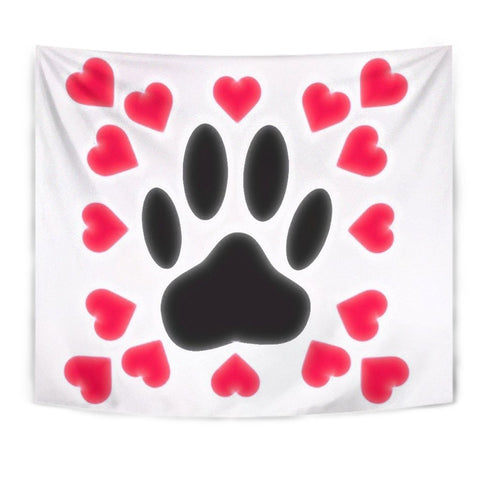 Dog Paws Love Print Tapestry-Free Shipping