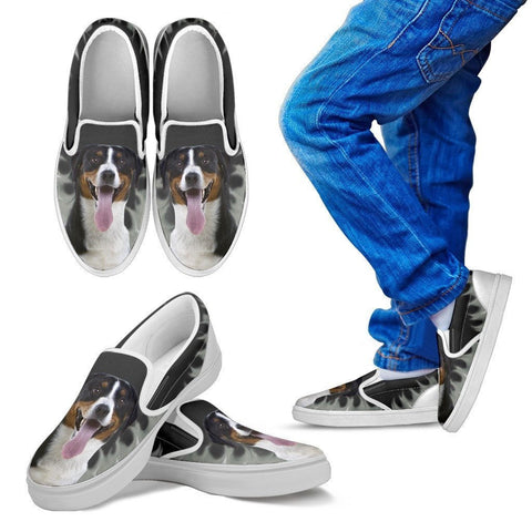 Greater Swiss Mountain Dog Print Slip Ons For Kids-Express Shipping