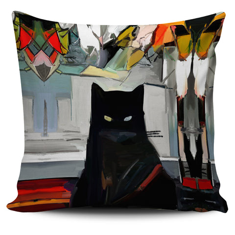 Black Cat Pillow Cover