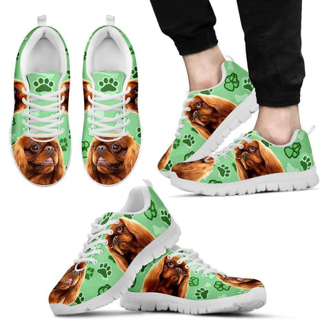 English Toy Spaniel Print (Black/White) Running Shoes For Men-Limited Edition-Express Delivery