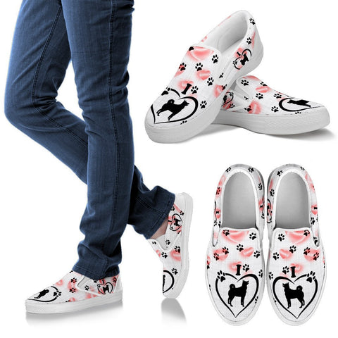 Valentine's Day Special-Norwegian Elkhound Print Slip Ons For Women-Free Shipping