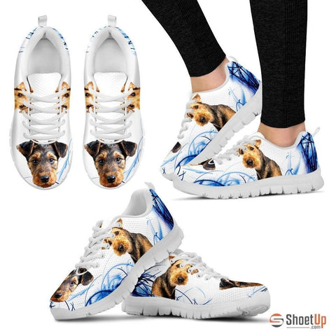 Airedale Terrier Print Sneakers For Women(White)- Free Shipping