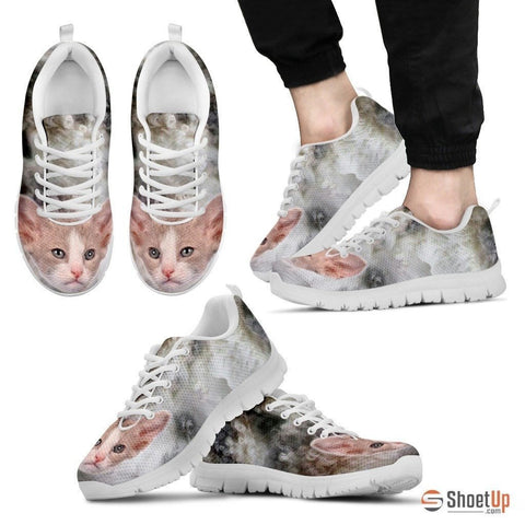 Beautiful LaPerm Cat Print Sneaker For Men- Free Shipping