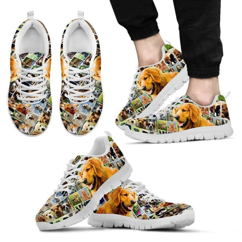 Lovely Golden Retriever Print-Running Shoes For Men-Express Shipping