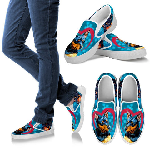 Valentine's Day Special-Miniature Pinscher Dog Print Slip Ons Shoes For Women-Free Shipping