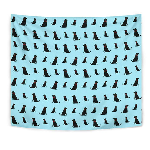 Black Labrador Dog Pattern Print Limited Edition Tapestry-Free Shipping