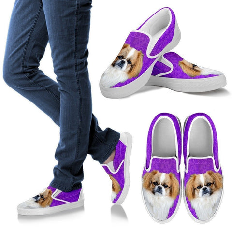 Pekingese Dog Print Slip Ons For Women-Express Shipping