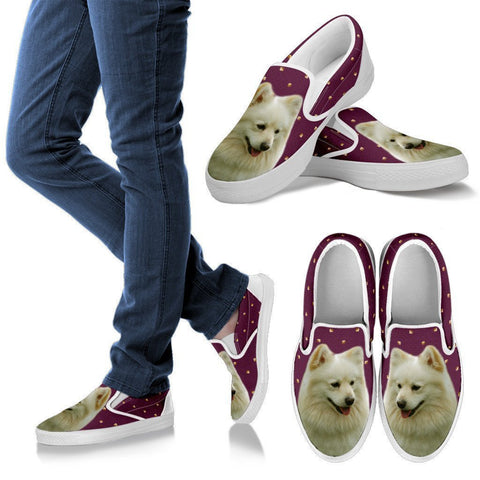 German Spitz Dog Print Slip Ons For Women-Express Shipping