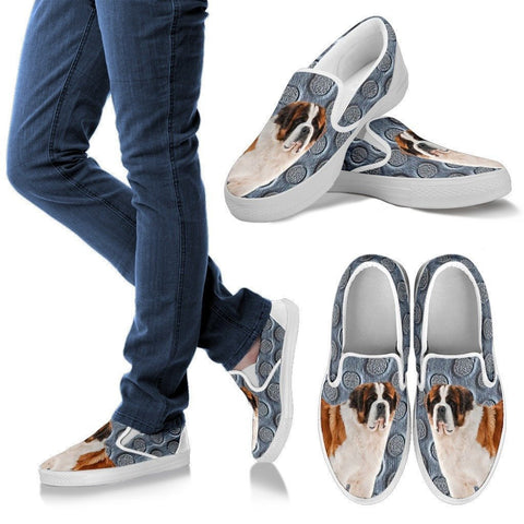 Saint Bernard Dog Print Slip Ons For Women-Express Shipping