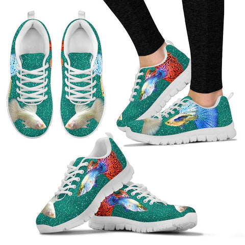 Guppy Fish Print Christmas Running Shoes For Women- Free Shipping