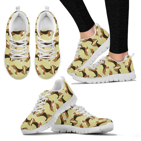 Beagle Pattern Print Sneakers For Women- Express Shipping