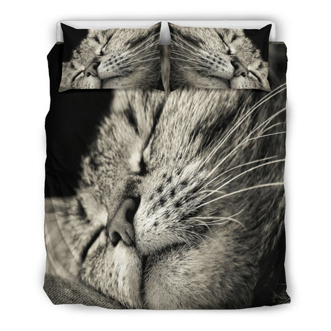 Sleepy Cat Bedding Set - Black