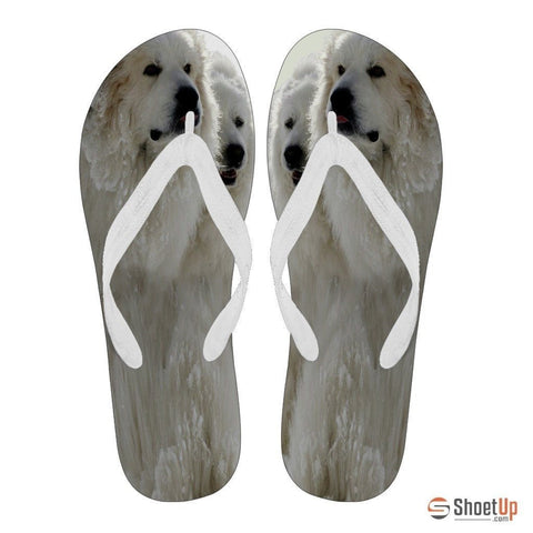 Great Pyrenees Print Flip Flops For Women-Free Shipping