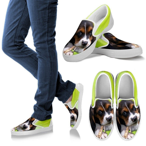 Basset Hound-Dog Slip Ons For Women-Free Shipping