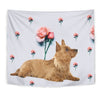 Australian Terrier With Rose Print Tapestry-Free Shipping