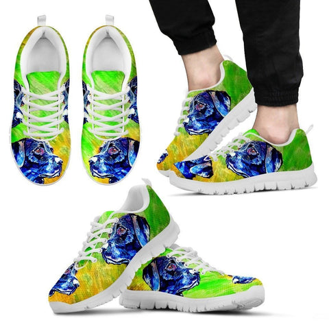 Painted Labrador Print (Black/White) Running Shoes For Men-Free Shipping Limited Edition