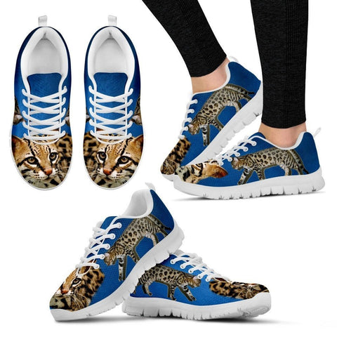 Cheetoh Cat Print (White/Black) Running Shoes For Women-Free Shipping