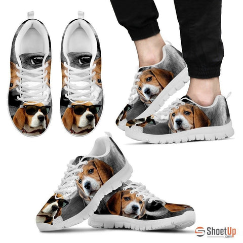 Beagle Dog With Glasses Print Running Shoe (Men)- Free Shipping