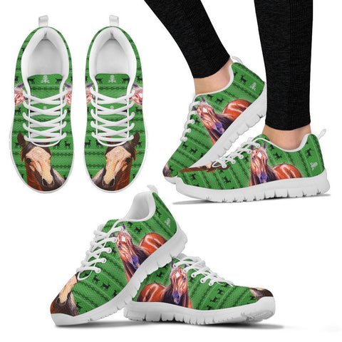 American Quarter Horse Print Christmas Running Shoes For Women- Free Shipping