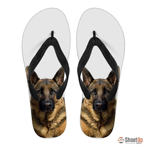 German Shepherd Print Flip Flops For Women-Free Shipping