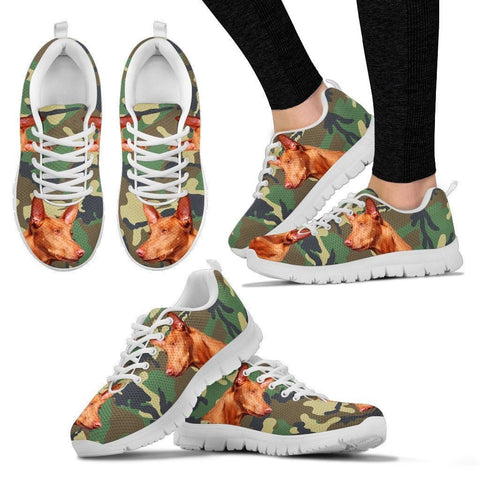 Pharaoh Hound Dog Print (Black/White) Running Shoes For Women-Express Shipping