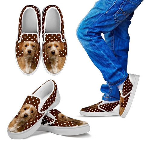 Basset Fauve de Bretagne Dog Print Slip Ons For Kids-Express Shipping