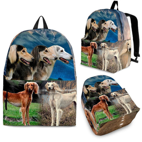 Saluki Dog Print Backpack-Express Shipping