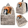 Boxer Dog Print Backpack- Express Shipping