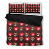 Valentine's Day Special-Tibetan Spaniel With Red Heart Print Bedding Set-Free Shipping