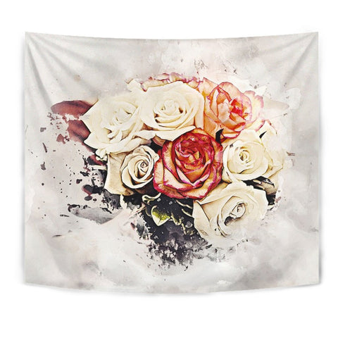 Rose Flower Watercolor Art Print Tapestry-Free Shipping