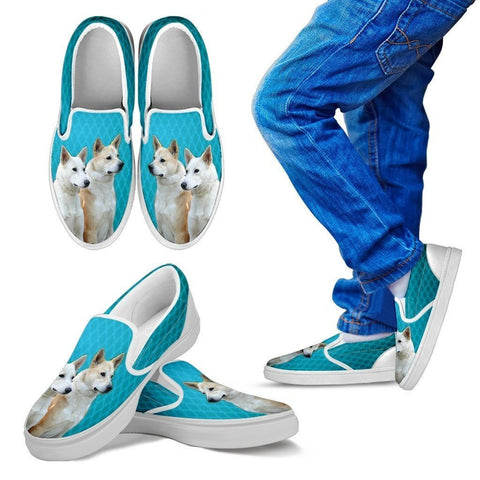 Canaan Dog Print Slip Ons For Kids-Express Shipping