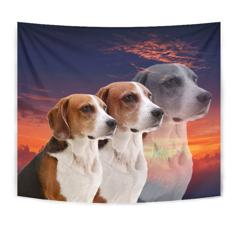 English Foxhound Dog Print Tapestry-Free Shipping