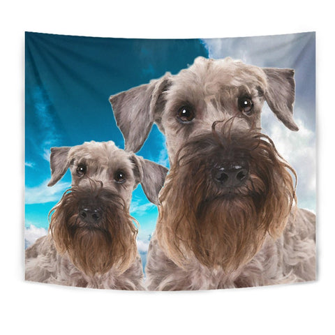 Cesky Terrier Sky Blue Print Tapestry-Free Shipping