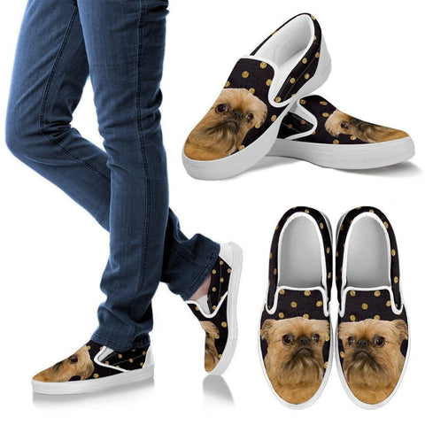 Brussels Griffon (Griffon Bruxellois) Print Slip Ons For Women-Express Shipping