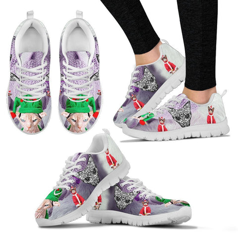 Sphynx Cat Christmas Running Shoes For Women- Free Shipping