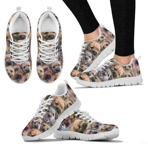 Border Terrier Pattern Print Sneakers For Women- Express Shipping