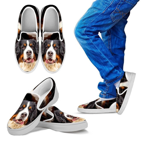 Bernese Mountain Print Slip Ons For Kids- Express Shipping