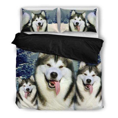 Laughing Alaskan Malamute Print Bedding Set- Free Shipping