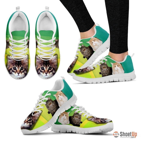 Cute Maine Coon Print Running Shoe For Women- Free Shipping