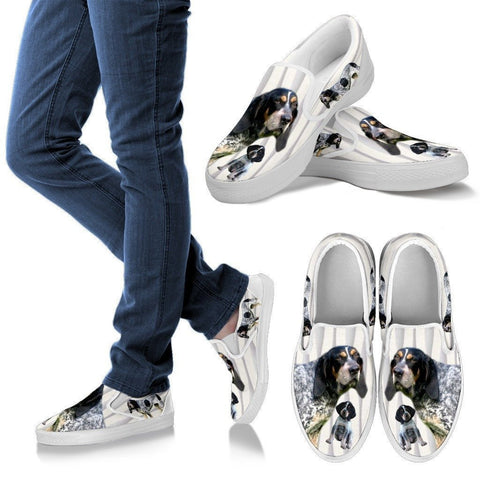 Bluetick Coonhound Print Slip Ons For Women-Express Shipping