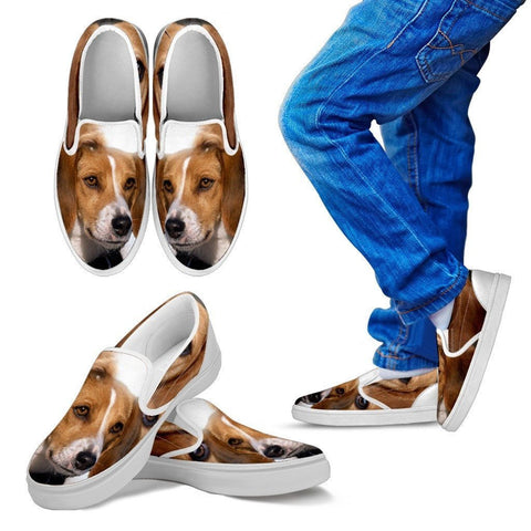 American Foxhound Print Slip Ons For Kids- Express Shipping