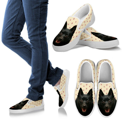 Schipperke Dog Print Slip Ons For Women-Express Shipping