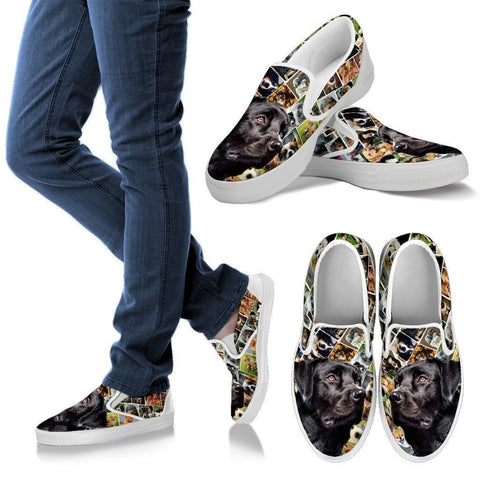 Amazing Black Labrador Print Slip Ons For Women-Express Shipping