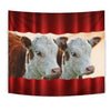 Cute Hereford cattle (cow) Print Tapestry-Free Shipping