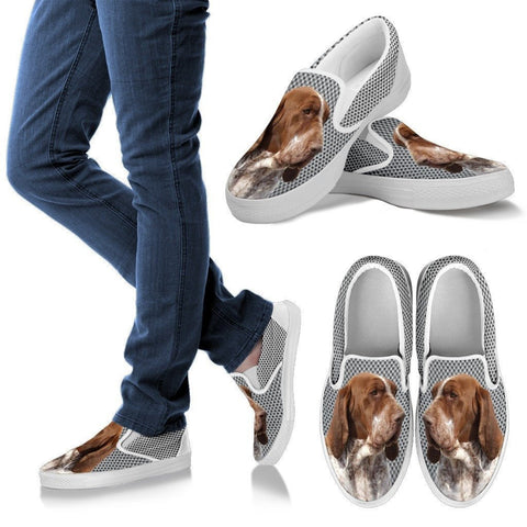 Bracco Italiano Dog Print Slip Ons For Women-Express Shipping