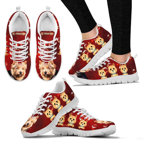 Norwich Terrier On Red-Women's Running Shoes-Free Shipping