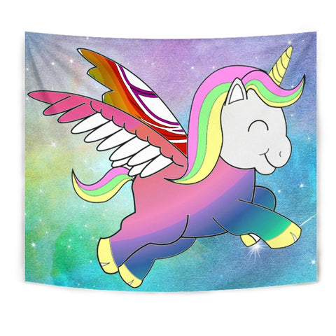 Cute Smiling Unicorn Print Tapestry-Free Shipping